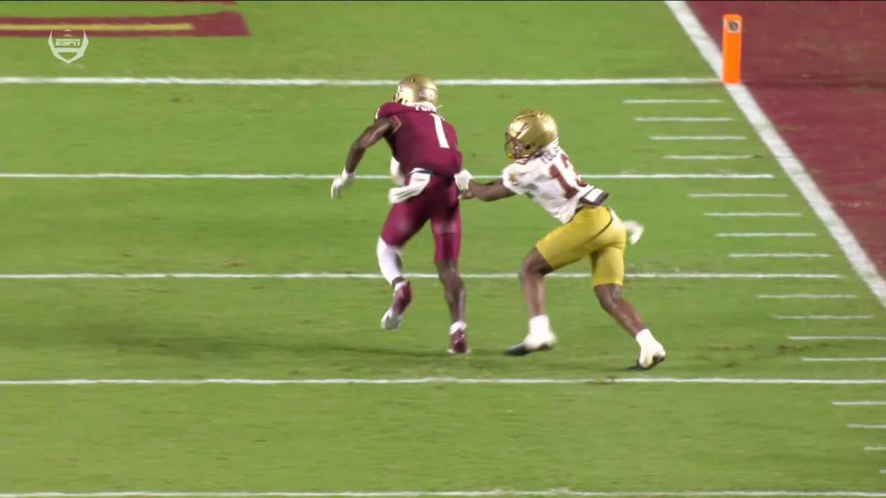 FSU's Kentron Poitier sheds multiple defenders on a 29-yard TD