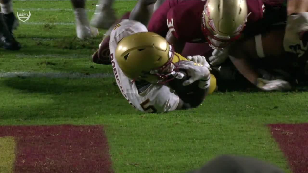BC's Kye Robichaux scores TD despite a 12-man FSU defense