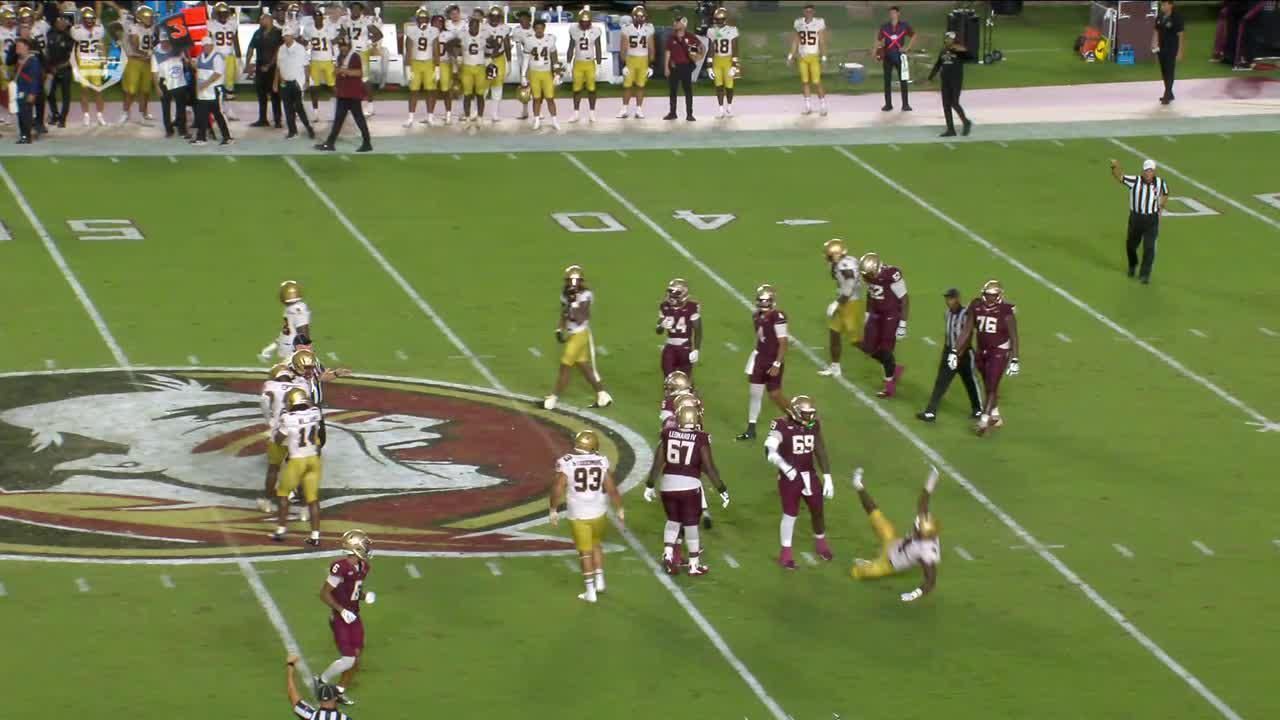 BC's Neto Okpala hits the Griddy after drawing personal foul on FSU