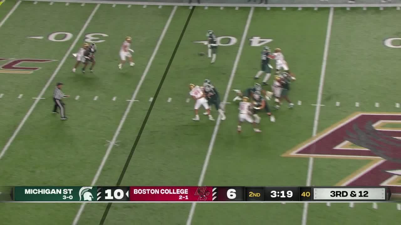 Carter Davis makes timely interception vs. Michigan State