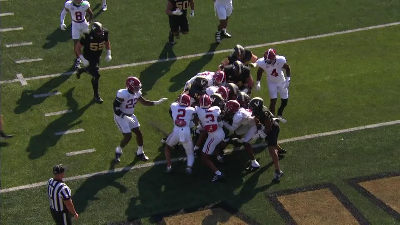 Vanderbilt marches down the field on Alabama for an opening drive TD