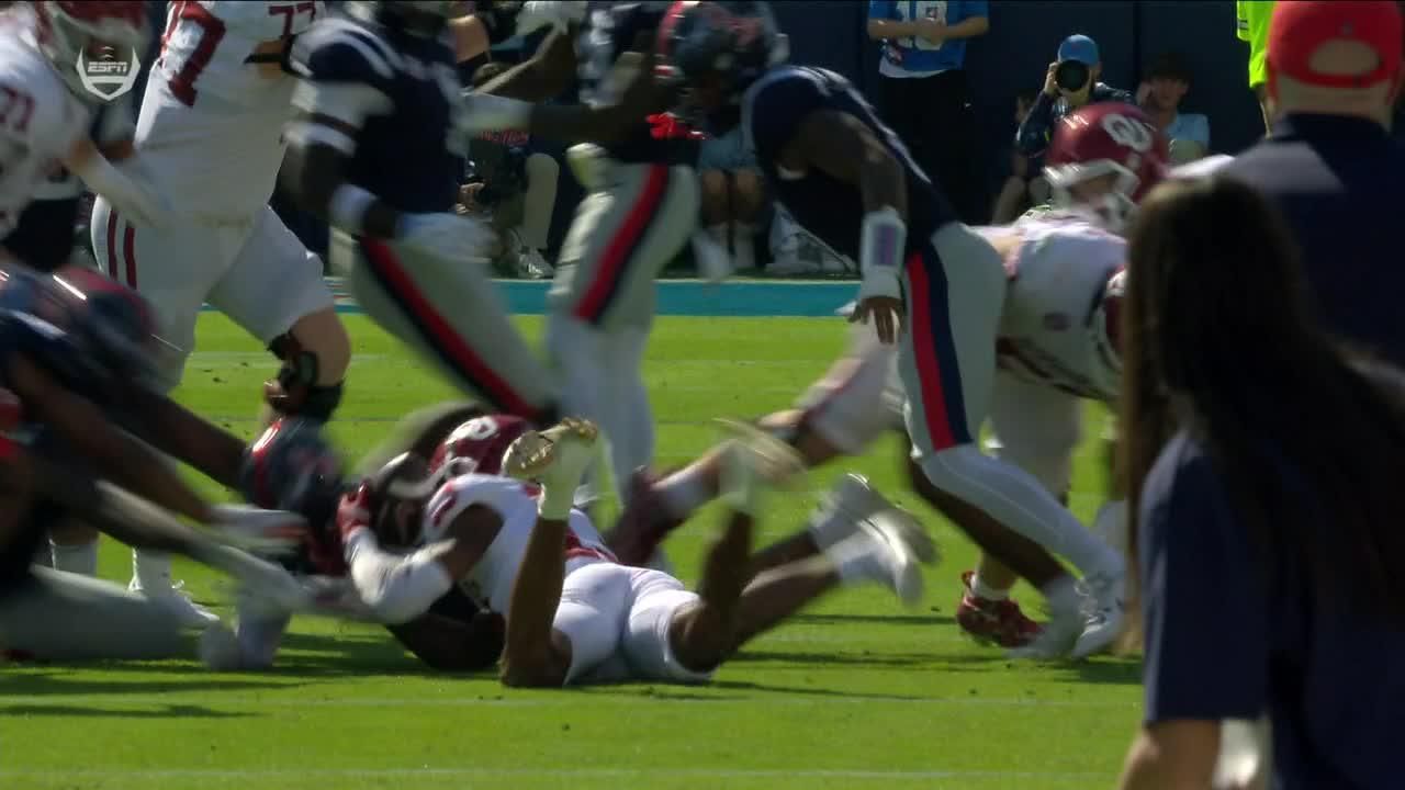 Ole Miss-OU trade fumbles on same play