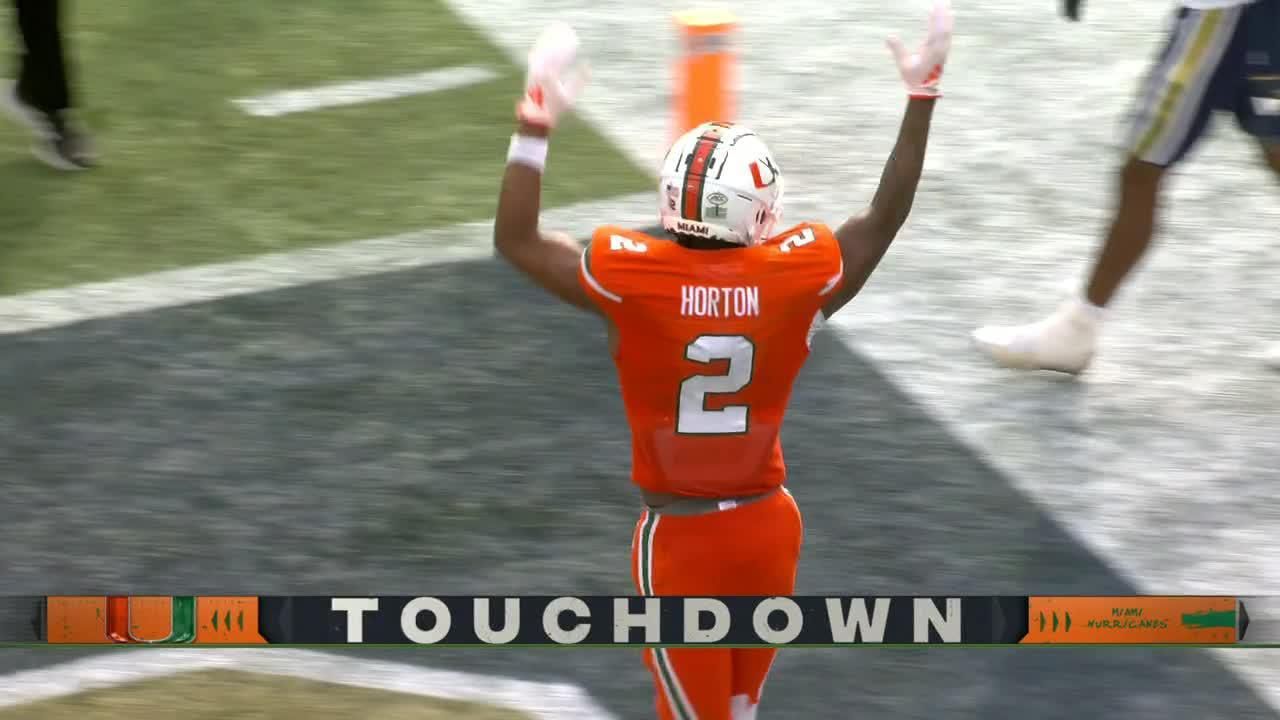 Isaiah Horton makes an amazing TD grab for Miami