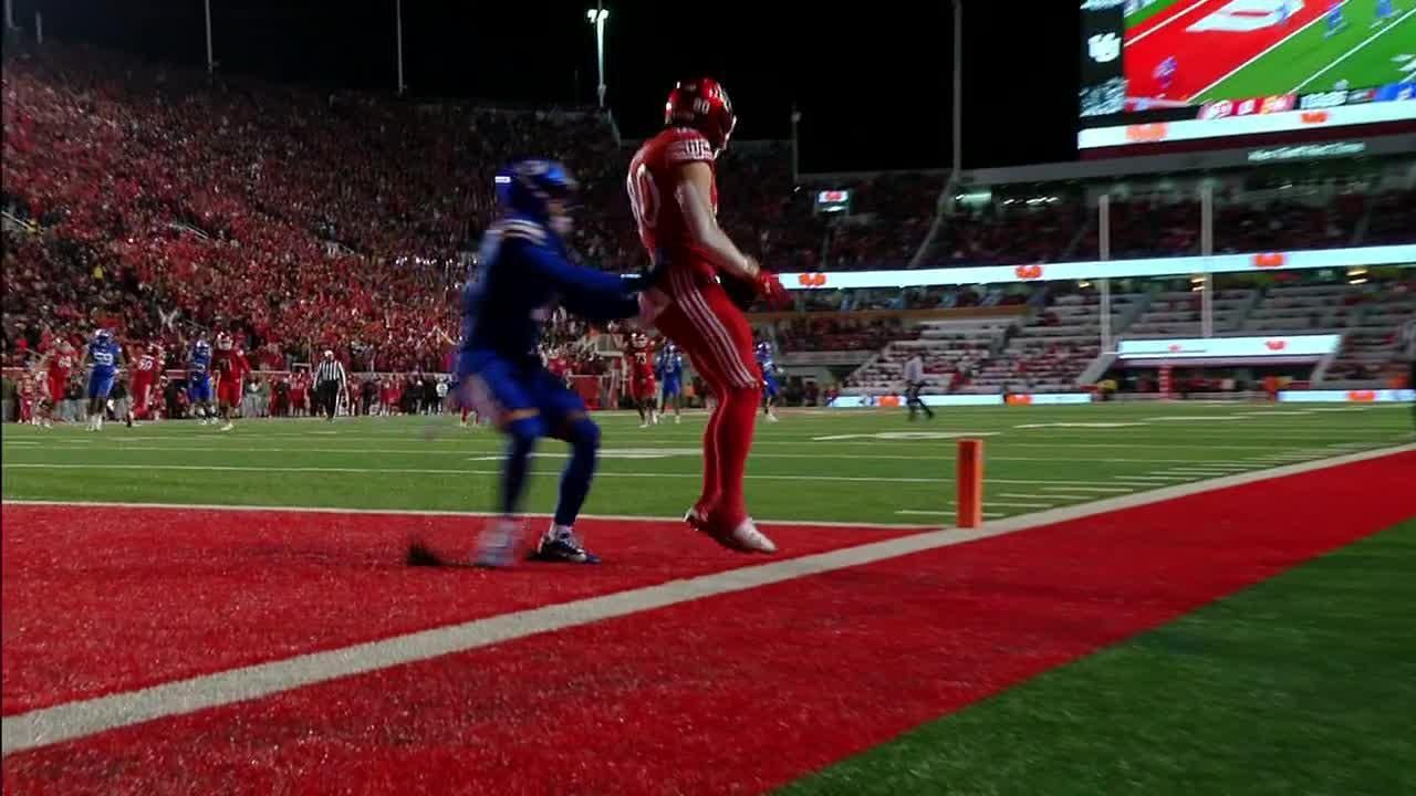 Brandon Rose delivers a strike for a Utah TD