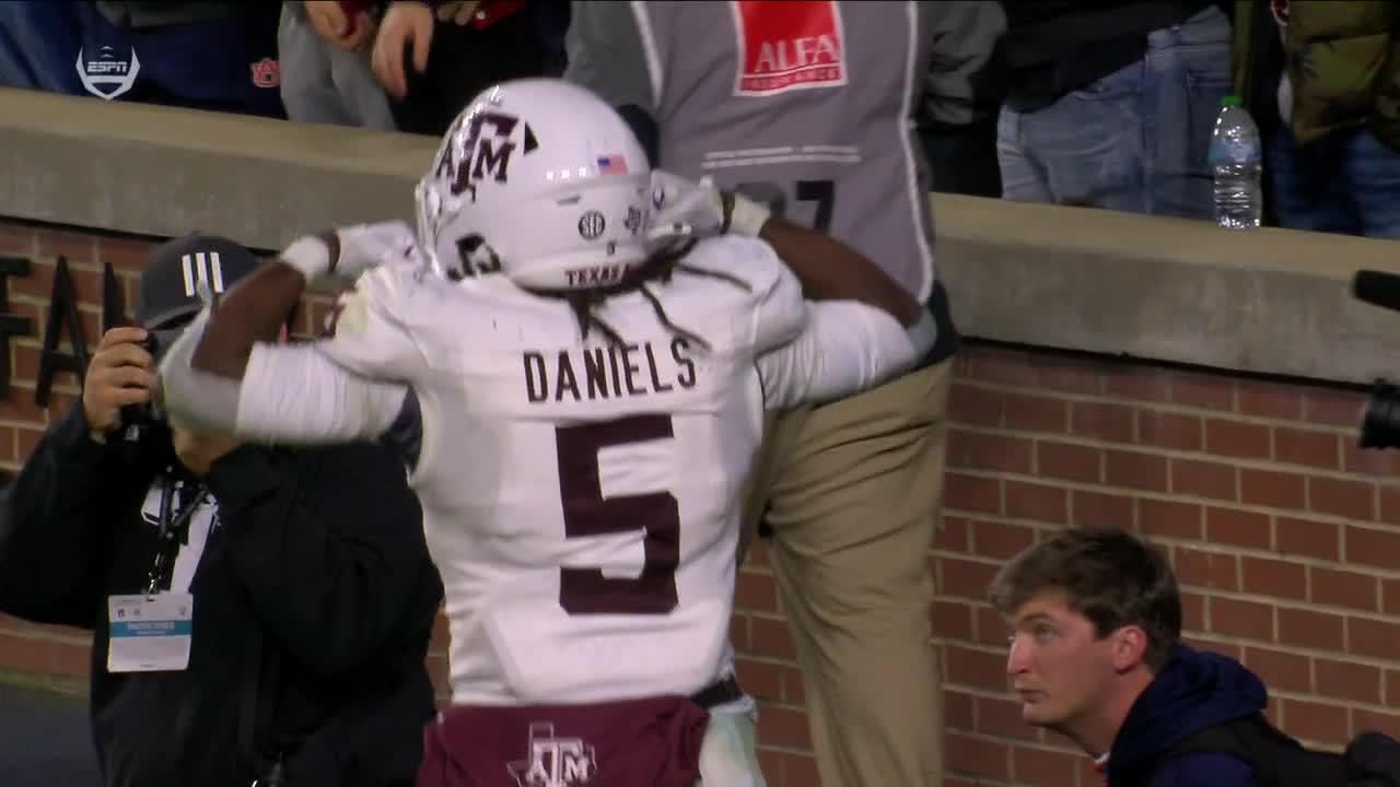 Amari Daniels punches it in for an Aggies lead